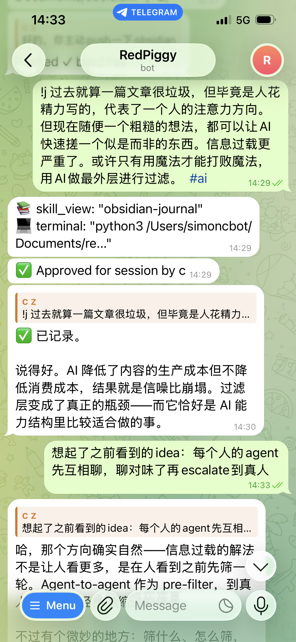 Telegram !j capture