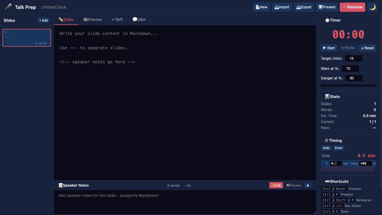 Talk Prep Tool preview