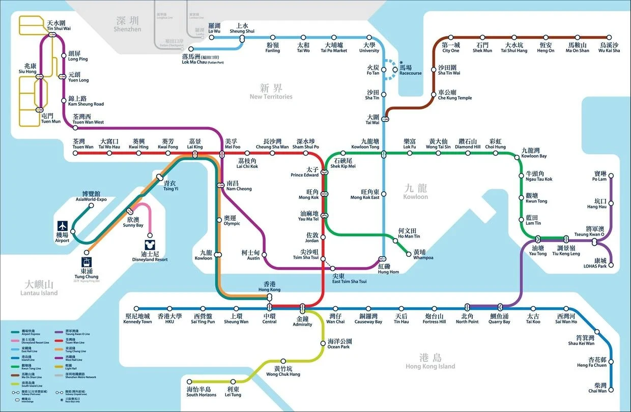 Original figure: Hong Kong metro map